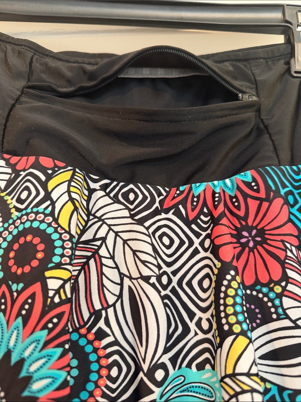 Sparkle Skirts brand Floral Printed Running Skort with Black Waistband - Picture 2 of 6